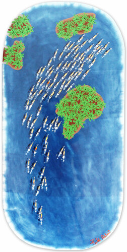 Swimmers 771 · in Epoxy Resin Royal Davui Island, Fiji blue waters by Ruben Abstract, Painting for Sale on Singulart