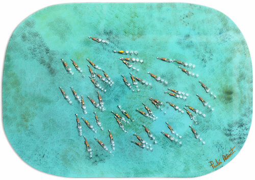 wimmers 477 in Bluewaters Island epoxy resin blue sea by Ruben Abstract, Painting for Sale on Singulart