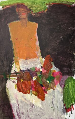 woman with flowers von Petro Hrytsiuk, Malerei kaufen auf Singulart