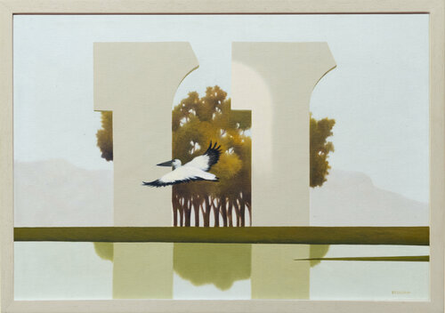 Pellicano dell'arco by Cesare Reggiani, Painting for Sale on Singulart