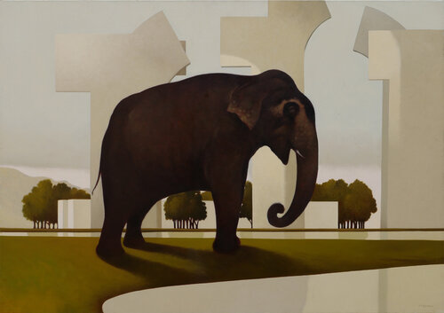 Elefante degli archi von Cesare Reggiani, Malerei kaufen auf Singulart