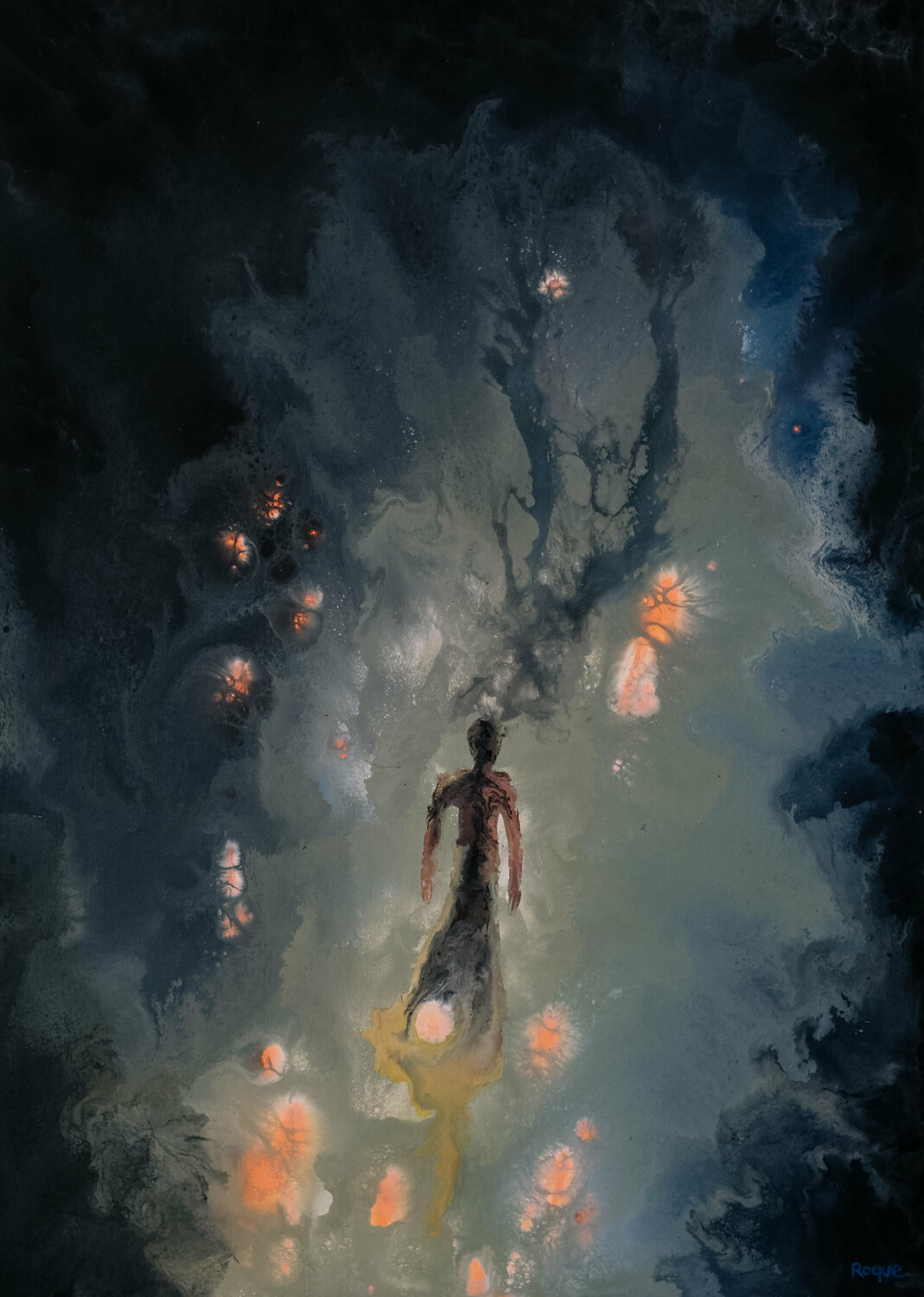 Dark thinking Roque Reyes Pintura original en venta