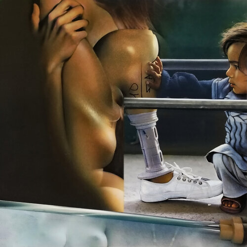 afghan closed door - アフガニスタン閉じたドア - huis clos afghan di Daniel de Saint-Yon, Pittura in vendita su Singulart