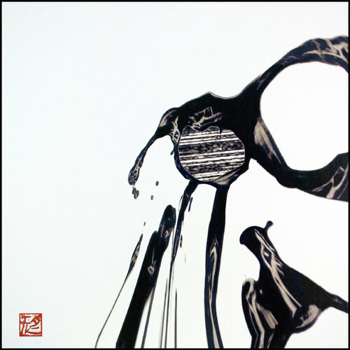 I gave it to the dog !   - 犬にあげました- je l’ai donnée au chien ! von Daniel de Saint-Yon, Malerei kaufen auf Singulart