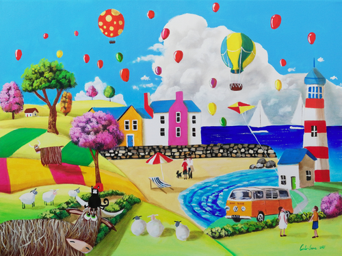 At the seaside di Gordon Bruce, Pittura in vendita su Singulart