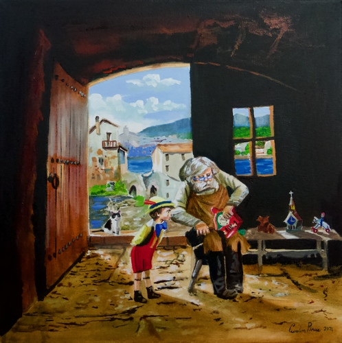 Pinocchio and Geppetto von Gordon Bruce, Malerei kaufen auf Singulart