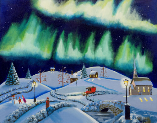 The Northern lights di Gordon Bruce, Pittura in vendita su Singulart