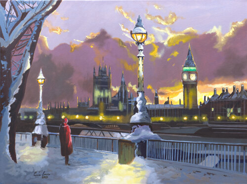 The Beauty Of London In Winter by Gordon Bruce, Painting for Sale on Singulart