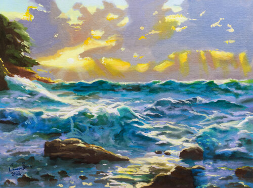 Ocean Tranquillity di Gordon Bruce, Pittura in vendita su Singulart