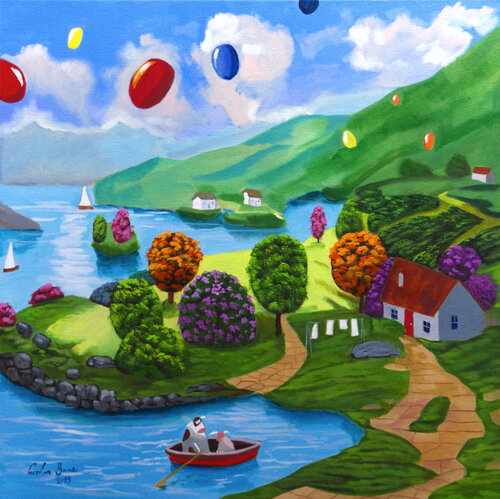 Happy moments di Gordon Bruce, Pittura in vendita su Singulart