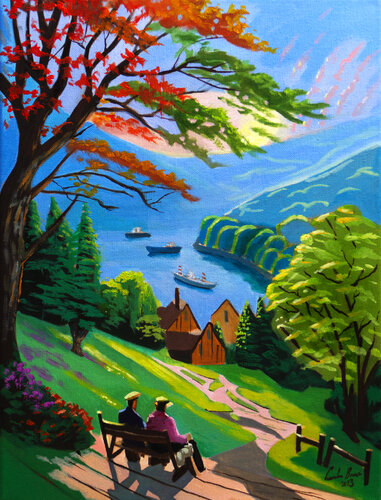 Mountain View van Gordon Bruce, Schilderij te koop op Singulart