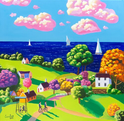 Bikes and Swings van Gordon Bruce, Schilderij te koop op Singulart