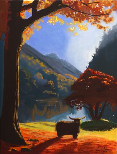 A Highland cow van Gordon Bruce, Schilderij te koop op Singulart