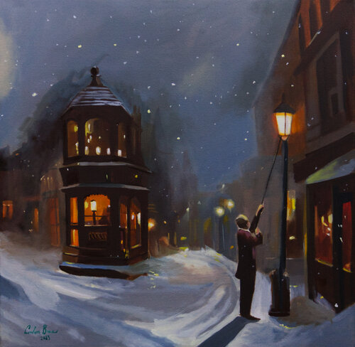 A Lamplighter van Gordon Bruce, Schilderij te koop op Singulart