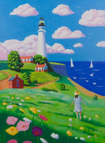 Seaside Serenity van Gordon Bruce, Schilderij te koop op Singulart