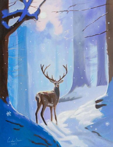 The Solitary Deer par Gordon Bruce, Peinture en vente sur Singulart