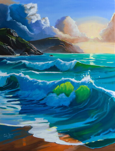 Seascape at Golden Hour di Gordon Bruce, Pittura in vendita su Singulart