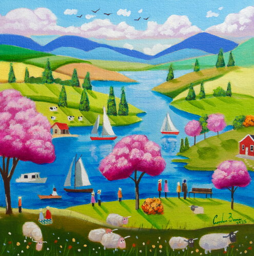 Springtime by the Lake van Gordon Bruce, Schilderij te koop op Singulart