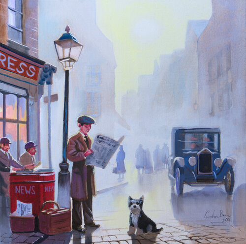 Morning News par Gordon Bruce, Peinture en vente sur Singulart