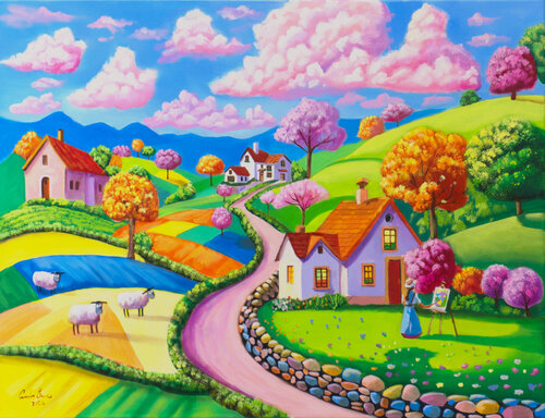 Painting the Valley by Gordon Bruce, Painting for Sale on Singulart