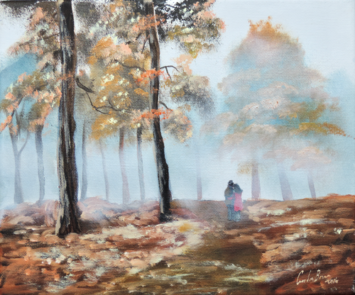 Autumn woodland walk di Gordon Bruce, Pittura in vendita su Singulart