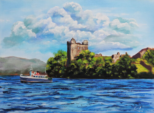 Loch Ness Urquhart Castle van Gordon Bruce, Schilderij te koop op Singulart