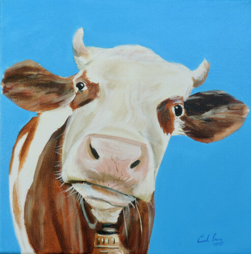 Cow portrait painting van Gordon Bruce, Schilderij te koop op Singulart