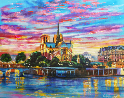 Notre Dame Cathedral, Paris painting van Gordon Bruce, Schilderij te koop op Singulart
