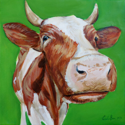 Cow portrait painting van Gordon Bruce, Schilderij te koop op Singulart