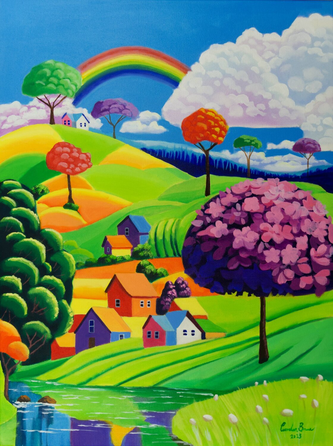 Whimsical Greenscape Harmony Gordon Bruce