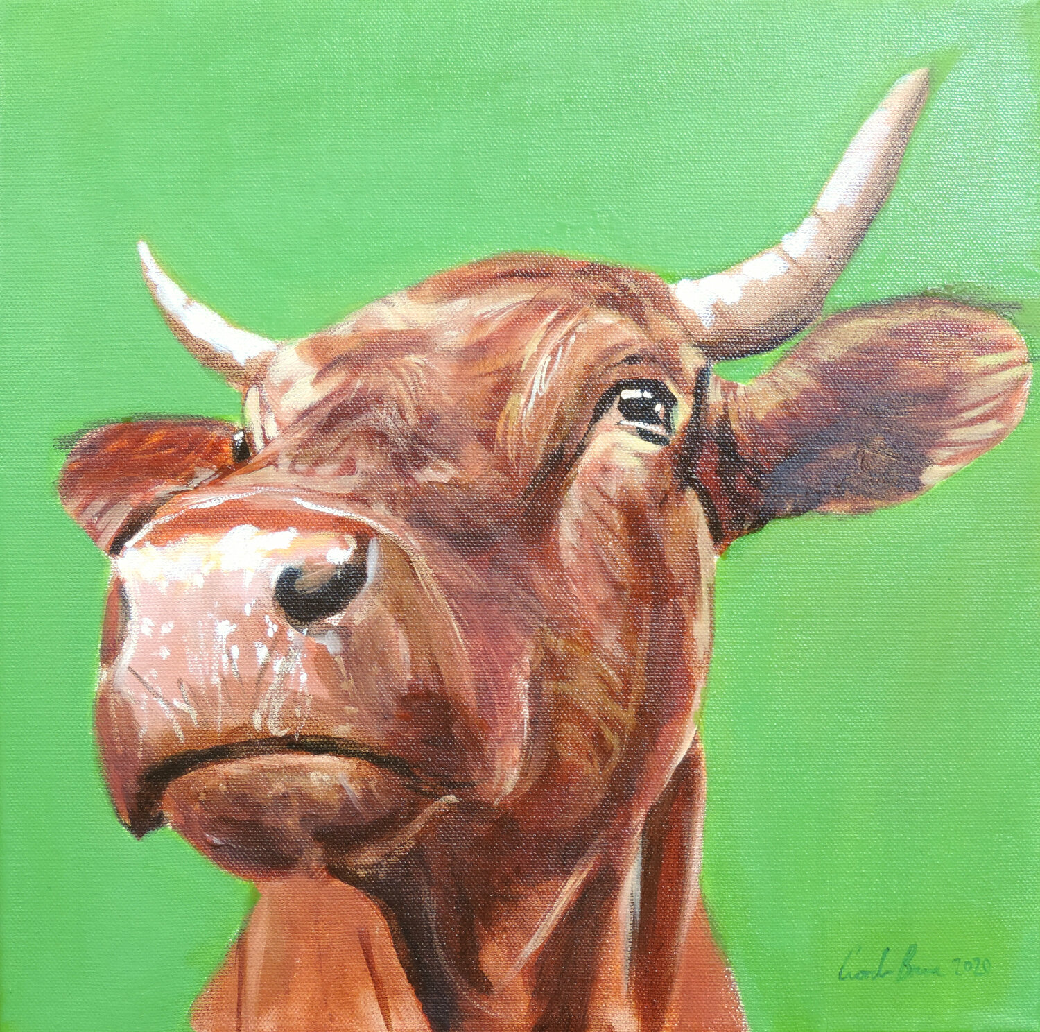 Cow painting oil on canvas Gordon Bruce
