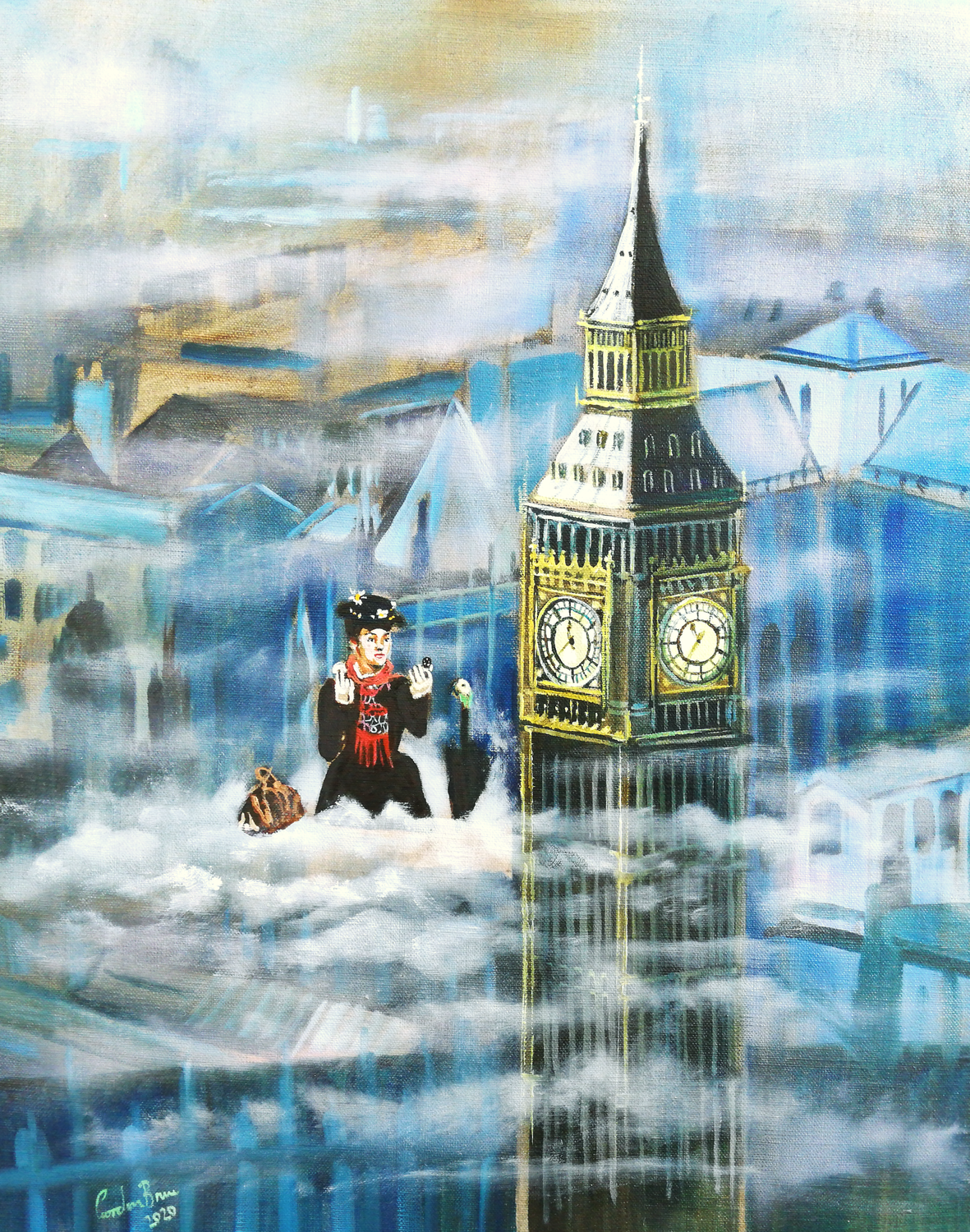 Mary Poppins in the clouds Gordon Bruce