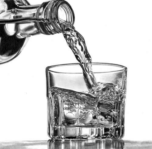 Whisky Pour #2 par Paul Stowe, Dessin en vente sur Singulart