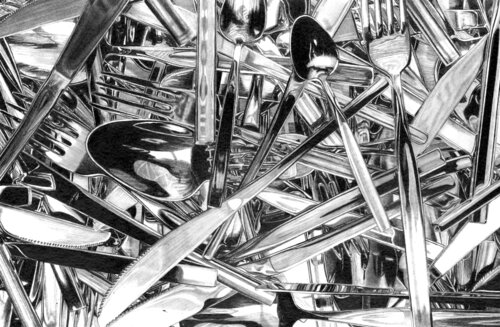 Cutlery van Paul Stowe, Tekening te koop op Singulart