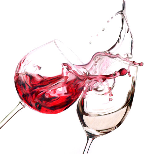 Red and White Wine Splash Paul Stowe