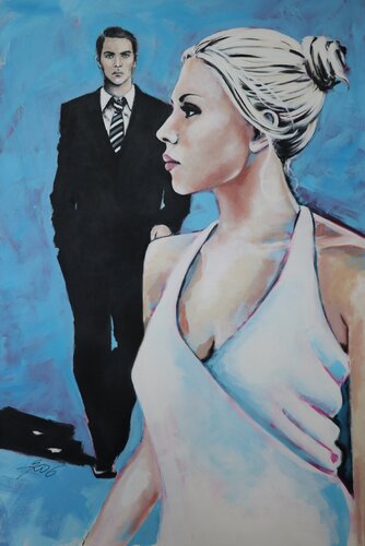 Match Point - Begegnung von Petra Kaindel, Malerei kaufen auf Singulart