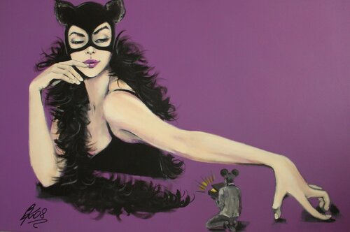 Von Miezen und Mäusen by Petra Kaindel, Painting for Sale on Singulart