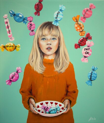 CANDIES FROM CHILDHOOD di Petra Kaindel, Pittura in vendita su Singulart