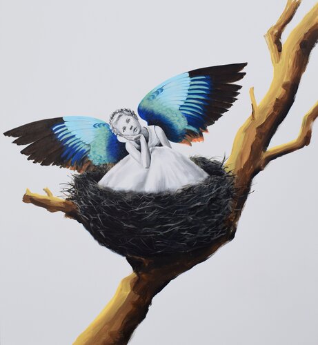 BIRDGIRL di Petra Kaindel, Pittura in vendita su Singulart