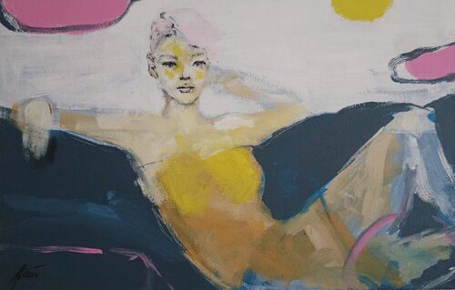 BLUE EVENING van Petra Kaindel, Schilderij te koop op Singulart