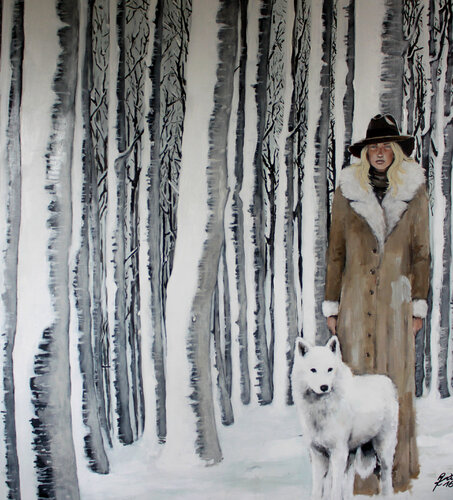 Unter Menschen bin ich der einsamste Wolf by Petra Kaindel, 油畫 for Sale on Singulart
