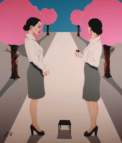 ROSA BÄUME oder ein Puppenheim by Petra Kaindel, 油畫 for Sale on Singulart
