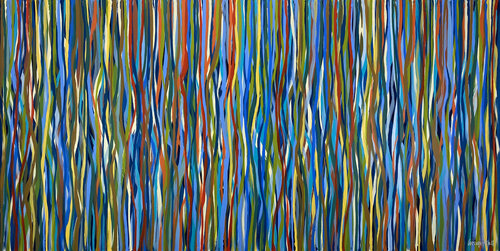 Jungle Soul - 183 x 92cm acrylic on canvas van George Hall, Schilderij te koop op Singulart