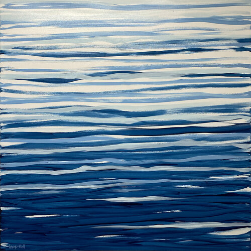 Drifting 122 x 122cm acrylic on canvas van George Hall, Schilderij te koop op Singulart