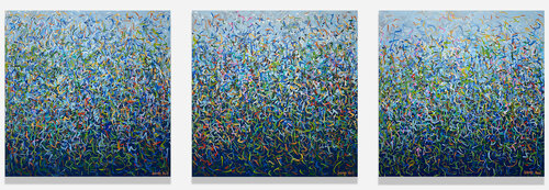 Toorak Garden- Triptych- acrylic painting on canvas van George Hall, Schilderij te koop op Singulart