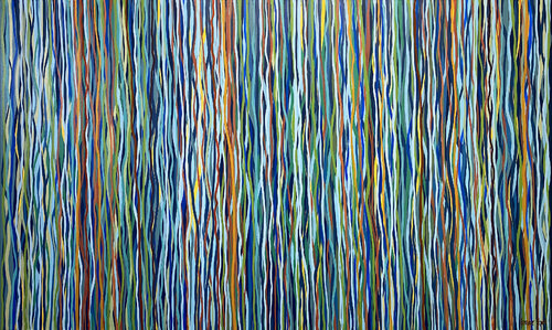 Funky Nights - 152 x 92cm acrylic on canvas de George Hall, Pintura a la venta en Singulart