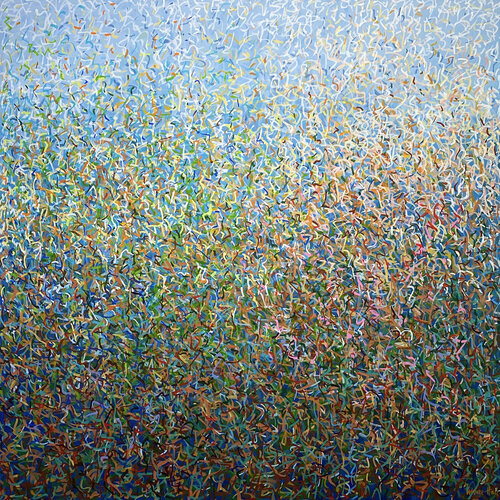 Garden Dance 152 x 152cm acrylic on canvas van George Hall, Schilderij te koop op Singulart
