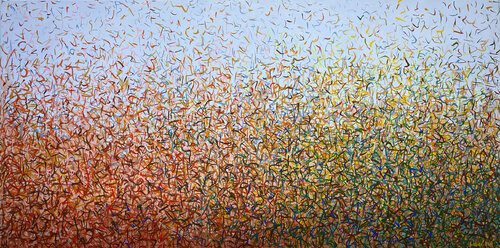 Oodnadatta - 163 x 81cm- acrylic painting on canvas van George Hall, Schilderij te koop op Singulart