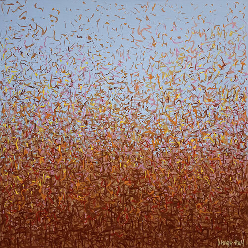 Oondiri Plains Two- 66cm squ- acrylic painting on canvas van George Hall, Schilderij te koop op Singulart