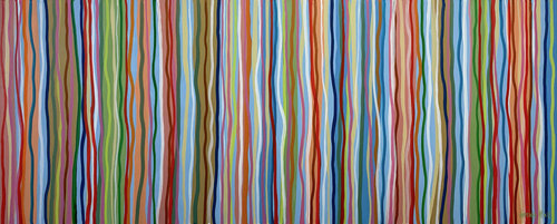 Funky Beat - 152 x 61cm acrylic on canvas van George Hall, Schilderij te koop op Singulart